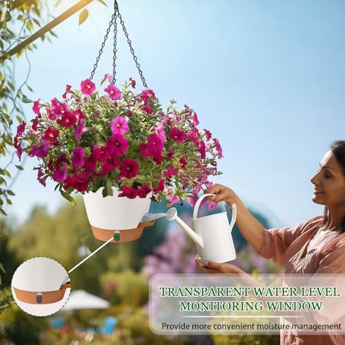 Hanging Planter for Indoor Plants 8 Inch, 2 Pack, Self Watering