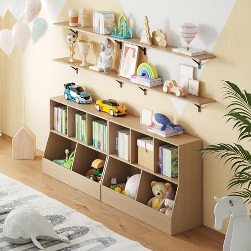 DINZI LVJ Long Wall Shelves, 31.5" Wall Mounted Shelves with Metal Brackets