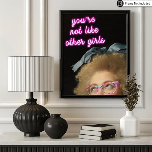 Poster Master You're Not Like Other Girls Print - Pink Neon Poster - Altered & Pop Art - Trendy Gift for Men & Women - Wall Decor for Bedroom, Living Room or Office - 11x14 UNFRAMED Wall Art