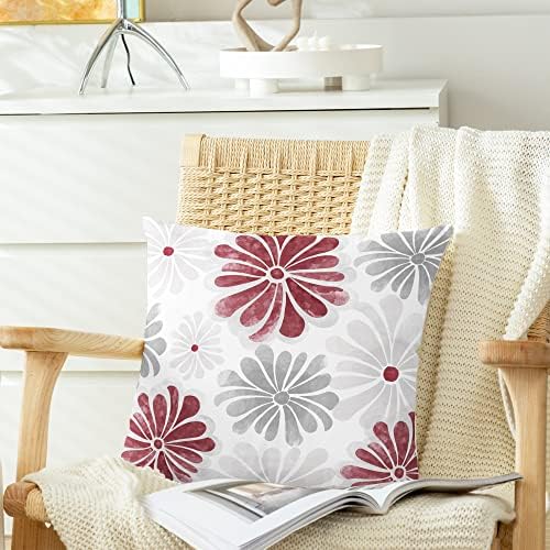 CaliTime Decorative Couch Throw Pillow Covers, 22 X 22 Inches, Burgundy