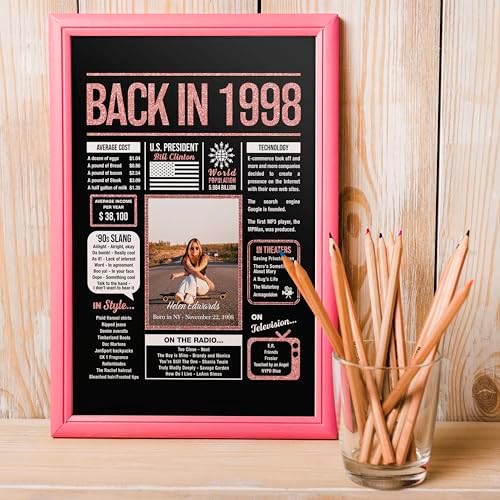 Happy 27th Birthday Decorations For Women - Personalized 27 Year Old Gifts for Her, 27 Birthday Decorations Rose Gold, 27 Yr Old Bday Decor, Party Supplies, Back In Poster, Female Birthday Presents