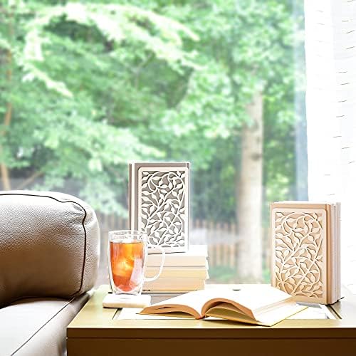 CNK Infinite Leaves Bookends - Metal Set of 2 for Heavy Books, Home Office & Decorative Book Stoppers
