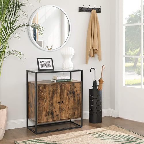 JJUUYOU Round Wall Mirror 16 Inch Circle Wall Mirror for Bathroom, White Circular Mirror Washroom Wall Mounted Metal Frame Mirror for Living Room, Bedroom, Dorm
