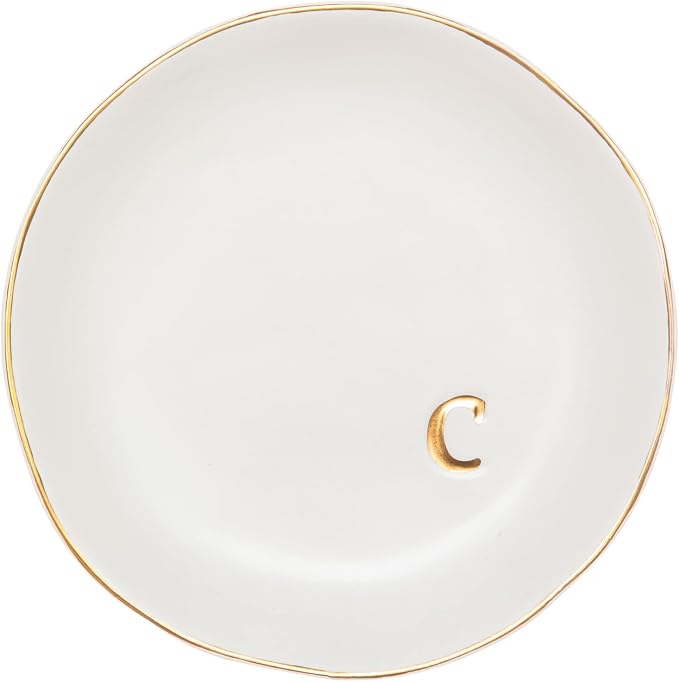 COLLECTIVE HOME Ceramic Jewelry Tray, Trinket Dish, Gifts for Women (C)