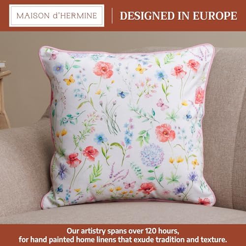 Maison d' Hermine Throw Pillow Covers 100% Cotton (18" x 18" - Pack of 1)