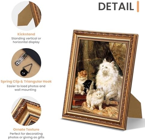 upsimples Vintage 8x10 Picture Frame, Antique Bronze&Black Frames 2 Pack