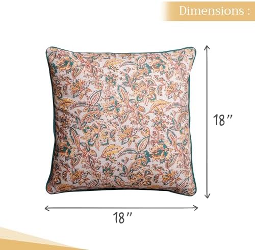 Maison d' Hermine Throw Pillow Covers 100% Cotton (18" x 18" - Pack of 1)