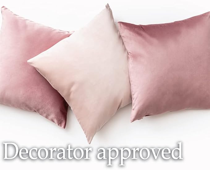 lalaLOOM Velvet Throw Pillow Covers, Set of 2, 18x18 Peacock