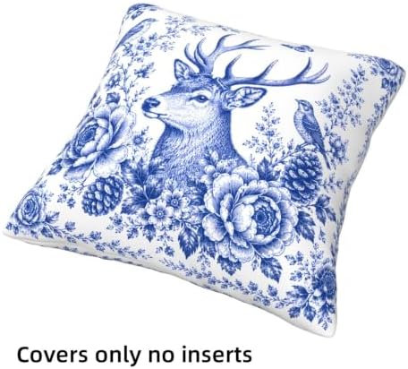 Floral and Wild Animal Throw Pillow Covers Set of 4 Decorative Soft Double Sided Print Pillow Case Farmhouse Home Decor for Living Room Sofa Couch 18x18
