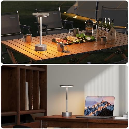 TBBGA 2 Pack Rechargeable Cordless Table Lamp, 5000mAh Battery Table Light