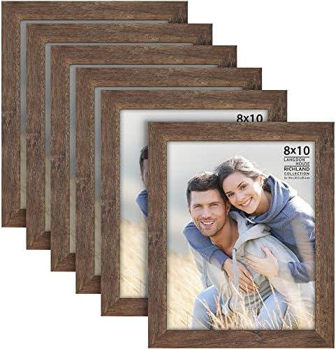 Langdon House 8x10 Picture Frames (Rustic Brown, 6 Pack) Traditional Wood-Like Photo Frames for Any Décor Style, Richland Collection