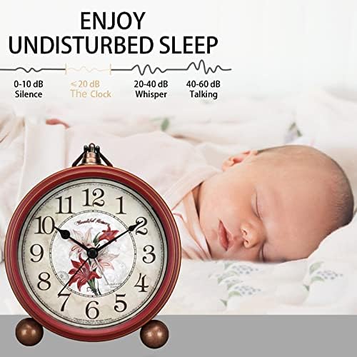 Maxspace Classic Vintage Clock - Elegant and Decorative Analog Clock,Silent Non-Ticking Clocks with Distressed Metal Frame for Office, Living Room or Bedroom