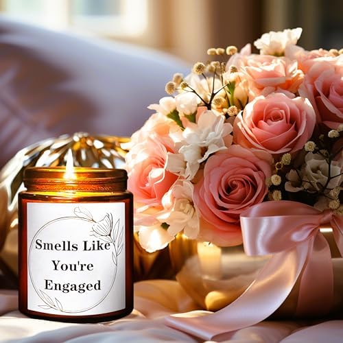 You're Engaged Candles - Aromatherapy Relaxing Gifts for Women, Bride to be, Newly Engaged Couples -Bridal Shower Gift for Her - Natural Soy Wax Lavender Vanilla Scented Candle for Home