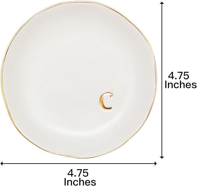COLLECTIVE HOME Ceramic Jewelry Tray, Trinket Dish, Gifts for Women (C)