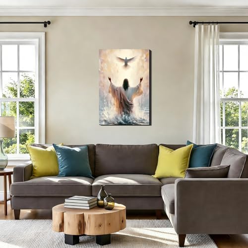 Jesus Dove Inspiring Wall Art, Freedom Picture Posters Prints Wrapped Canvas Wall Decor Artwork Painting for Bedroom, Living Room,Bathroom, Bar, Office Classic Home Decoration
