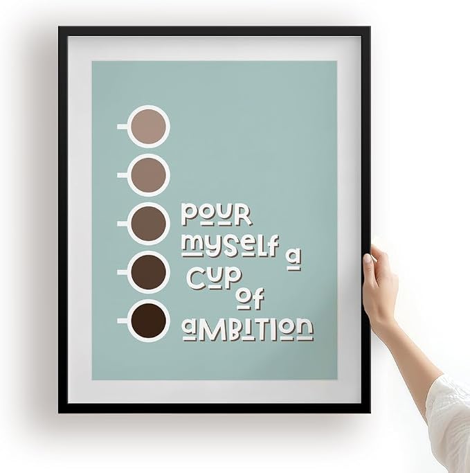 Song Lyrics Wall Art, Minimalist Coffee Cup Country Music Poster | 12x16" Unframed Print