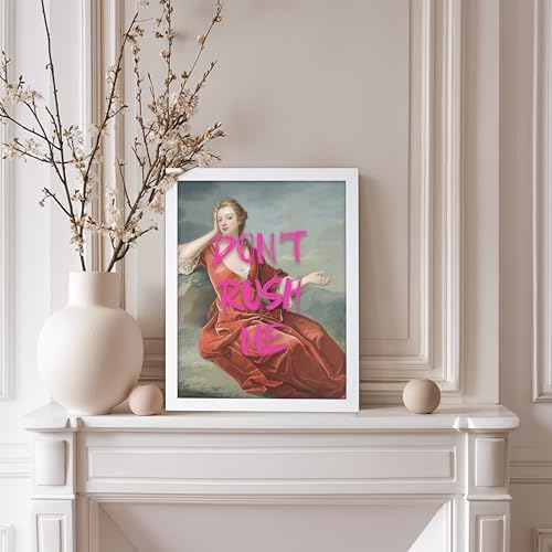 Poster Master 2-Piece Don't Rush Me Print - Get Naked Poster - Altered & Pop Art - Humorous Gift for Men & Women - Funny Wall Decor for Bedroom, Dorm or Bathroom - 11x14 White Framed
