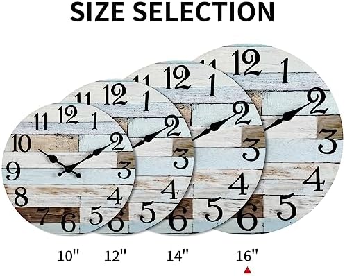 KECYET 16 Inch Wall Clock Battery Operated Silent Non Ticking Country