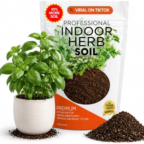 Leaves & Soul Indoor Herb Soil Mix 2.2 Qt for Basil, Mint, Rosemary & Thyme