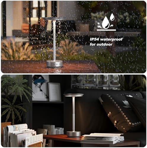 TBBGA 2 Pack Rechargeable Cordless Table Lamp, 5000mAh Battery Table Light
