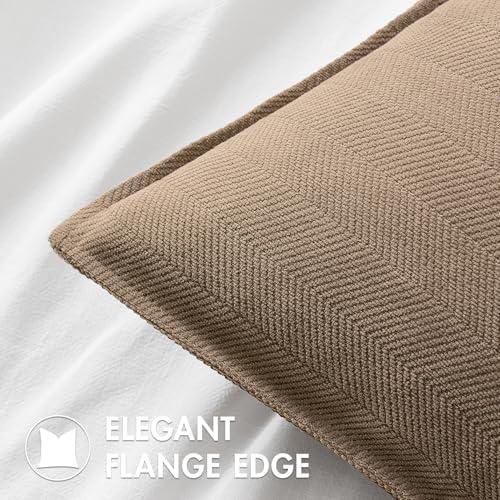 MIULEE Pack of 2 Coco Brown Decorative Chenille Pillow Covers 18x18 Inch