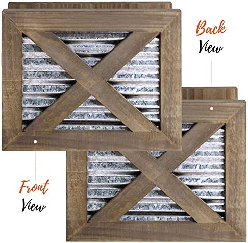 Autumn Alley Farmhouse Napkin Holder and Adorable Farmhouse Salt and Pepper Shakers Set With Wood Holder - Western Kitchen, Galvanized Metal - Upright Rustic Napkin Holder Rustic Kitchen Décor (Brown)