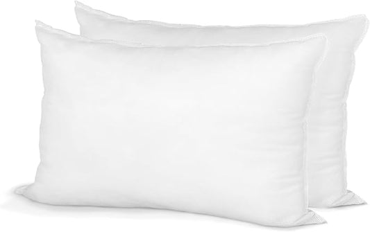 Hometex Throw Pillow Insert 20" x 30" Polyester Filled Standard Cover (2 Pack)