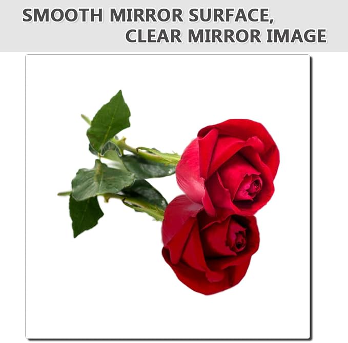 Acrylic Mirror Tiles, 8x8 in Shatterproof Wall Mirrors, 4 Pack | Flexible acrylic, adhesive foam tapes included, for bedroom doors, closets, gym, dorm, and DIY wall decor.