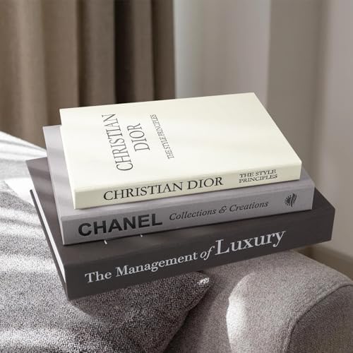 1DOT2 Decorative Books Set of 3, Black-Gray-Beige-Luxury
