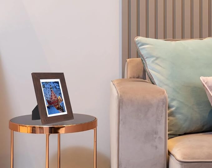 kennethan 2 Pcs Dark Brown Frame Set - 8x10 or 5x7 Picture with Mat or Without Mat on the Wall