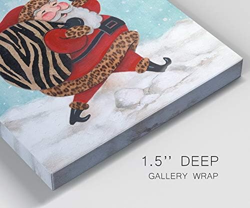 Renditions Gallery Xmas Canvas Wall Art Prints for Home Decor Santa Bay of Toys in Snow Abstract Artowrk for Bedroom Dining Office Kitchen Decorations - 16"X16" LT05