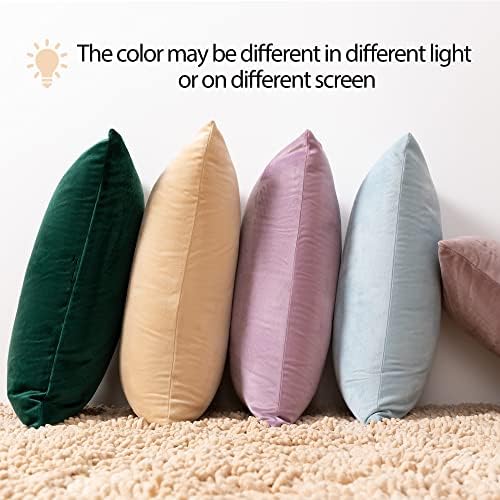 Stellhome Soft Decorative Velvet Cushion Covers Square Throw Pillow Covers for Bed Couch Sofa Bench, 20 x 20 inch (50 cm), Dusty Pink, Pack of 2 Solid Throw Pillow Case