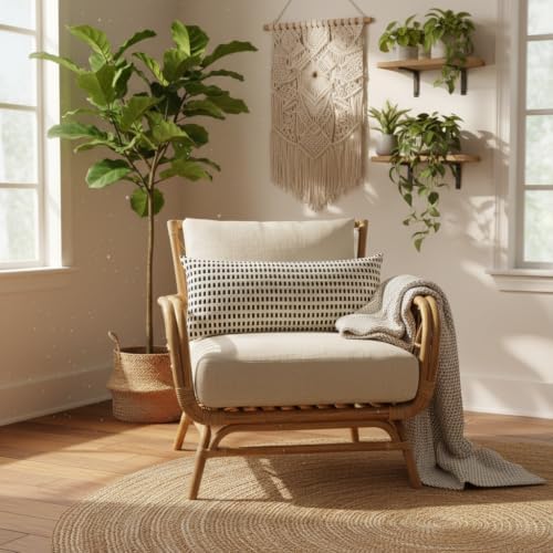 14x36 Throw Pillow Cover Boho Lumbar Pillow Cover White and Black