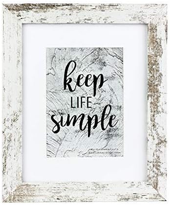 kennethan 8x10 Picture Frame Rotten Brown, Wooden Frame with white mat, For Tabletop and Wall Mounting Display for Home, Office,Gallery,Holiday with Photos, Posters