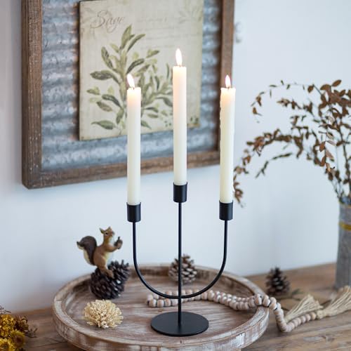 Sziqiqi Black Candelabra Candle Holders Set of 2, 3 Arm Candelabra