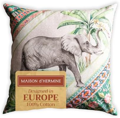 Maison d' Hermine Throw Pillow Covers 100% Cotton (18" x 18" - Pack of 1)
