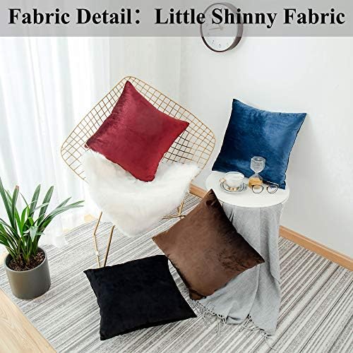 Home Brilliant Pillow Covers 18x18 Velvet Decorative Throw Pillows for Sofa Couch Bench, Set of 2, 18 x 18, Brown Inches(30x50cm), Brown