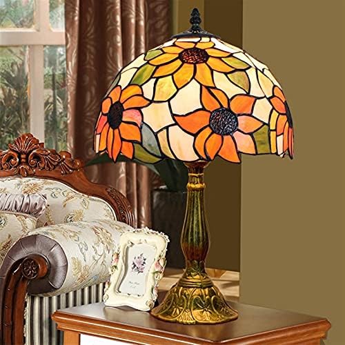 Tiffany Lamp Stained Glass Lamp Sunflower Yellow Bedroom Table Lamp Reading Desk Light for Bedside Living Room Office Dormitory Dining Room Decorate Gift 12x12x18 Include Light Bulb