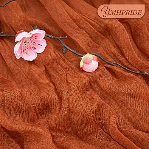 YMHPRIDE 12 Pack Cheesecloth Table Runner 35x70in Terracotta Table Runner