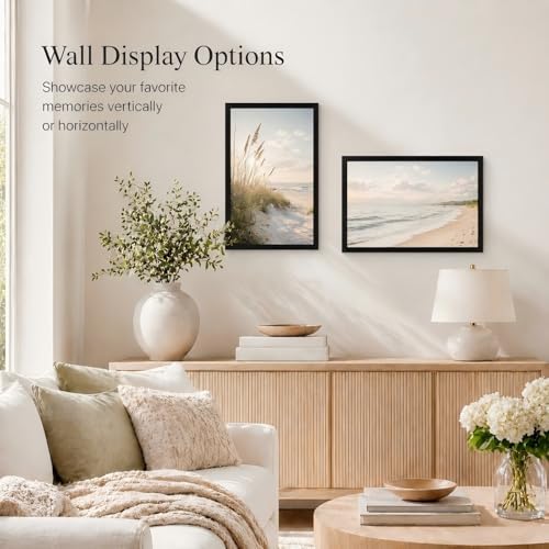 JCJMY 8.5x11 Picture Frame Set of 6 Black for Wall Hanging or Tabletop- Wall Mounting Horizontally or Vertically, 8.5 x 11 Wall Gallery Poster Photo Frame for 8 by 11 Photo,6 Pack,Black