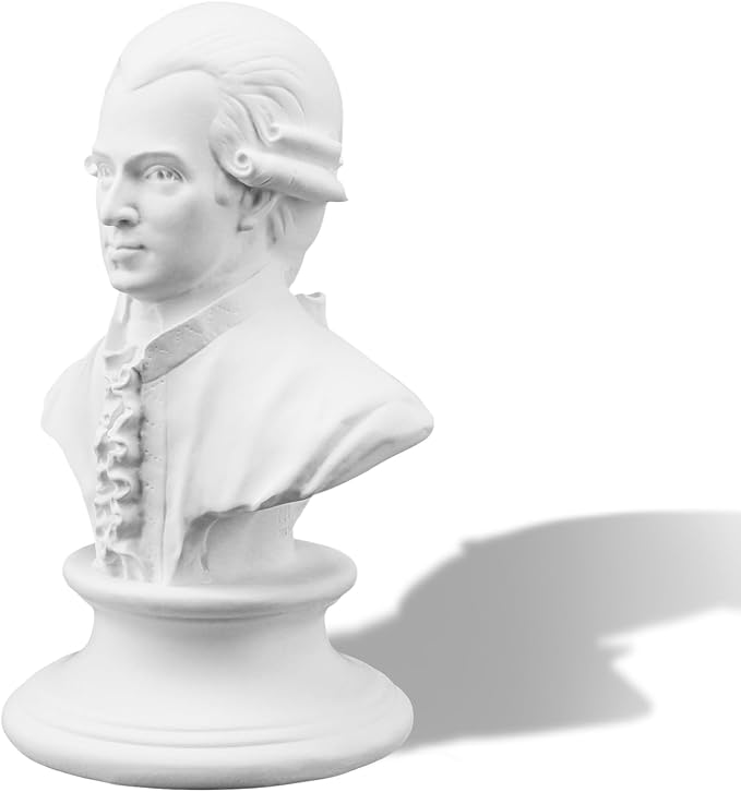 6" Mozart Bust Sculpture, Classic Resin Bust Sculpture Figurine