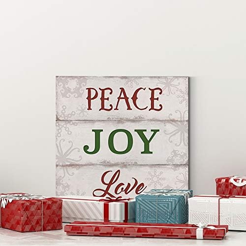 Renditions Gallery Canvas Wall Art Prints for Home Decor Peace Joy Love Motivational Abstract Artowrk for Bedroom Dining Office Kitchen Decorations - 10"X10" LT05