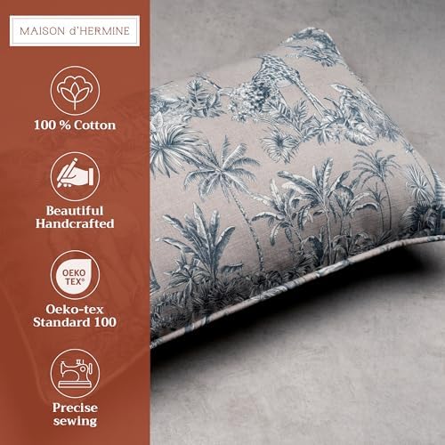 Maison d' Hermine Throw Pillow Covers 100% Cotton (12" x 20" - Pack of 1)