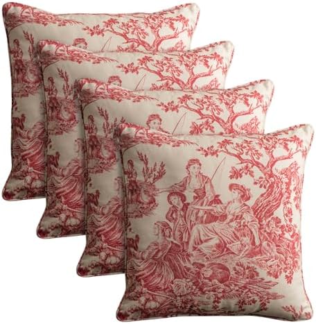 Maison d' Hermine Throw Pillow Covers 100% Cotton (18" x 18" - Pack of 4)