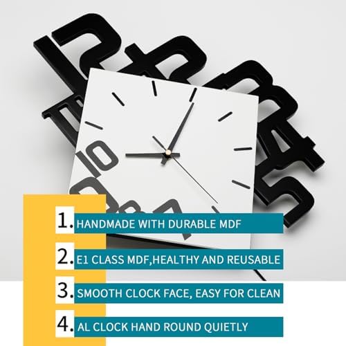 FLEBLE Large Wall Clocks for Living Room Decor Pendulum Battery Operated