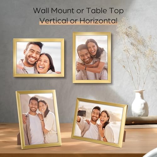 Giftgarden 5x7 Picture Frame Set of 18, Lightweight 5 by 7 Frames Bulk for Gallery Wall Photo Hanging and Tabletop Display, Gold