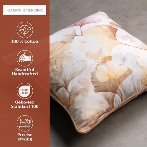 Maison d' Hermine Throw Pillow Covers 100% Cotton (20" x 20" - Pack of 1)