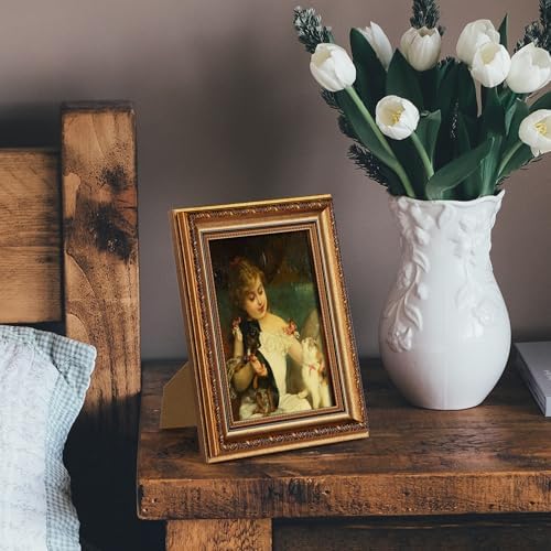 upsimples Vintage 5x7 Picture Frame, Antique Bronze and Black Frames 2 Pack
