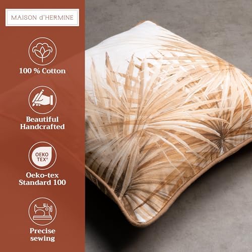 Maison d' Hermine Throw Pillow Covers 100% Cotton (18" x 18" - Pack of 1)