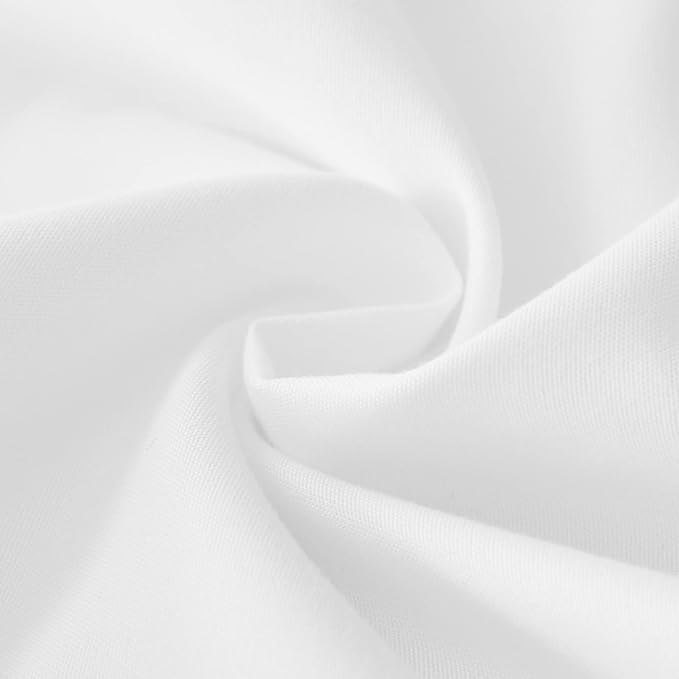MEILA Wrap Around Elastic Bed Skirt for Twin & Full Beds, 24" Drop, White | Three-Side Adjustable Elastic Dust Ruffle, Ruffled Polyester Fabric, Easy to Install, Fade Resistant & Machine Washable